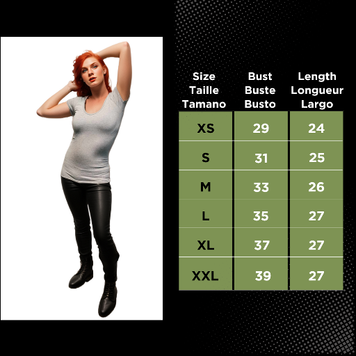 Grace - Deep Neck Organic Bamboo T-Shirt from Sanctum Fashion - Sizing Chart