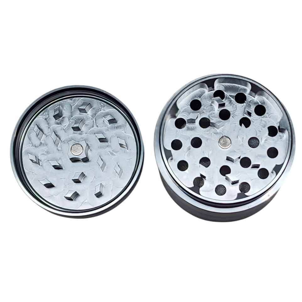 Origin Classic - High Quality Aluminum Herb Grinder with Screen - 4 Parts - 2.2 Inch - Top Open View