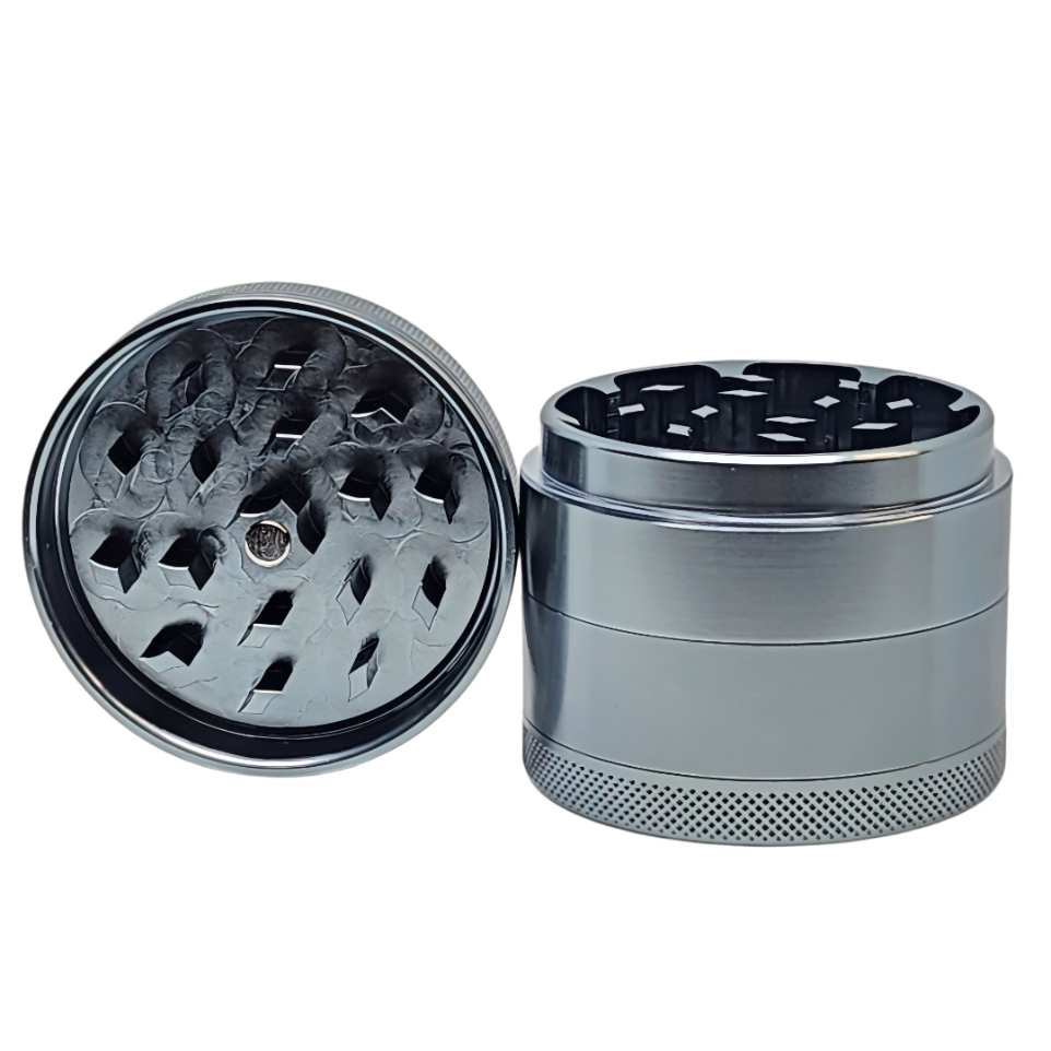 Origin Classic - High Quality Aluminum Herb Grinder with Screen - 4 Parts - 2.2 Inch - Front Open View 2