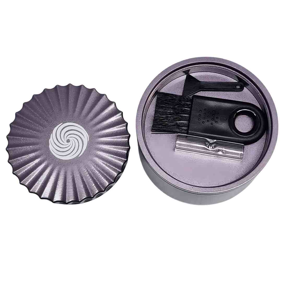 Origin Nova - Premium Ergonomic Non-Stick Ceramic Coated Grinder with Screen and Stash - 2.5 Inch - Top Stash Open View