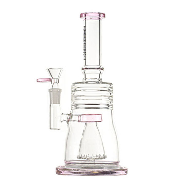 10 Inch Stemless Glass Bong with Inverted Pyramid Dome Perc from Notions