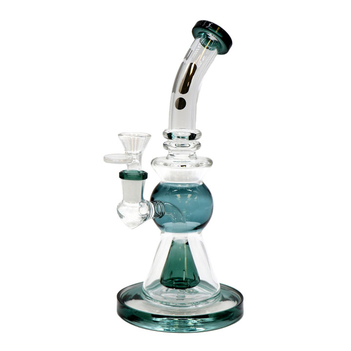 10 Inch Infyniti Oil Lamp Glass Bong with Cone Showerhead Percolator and Color Accents