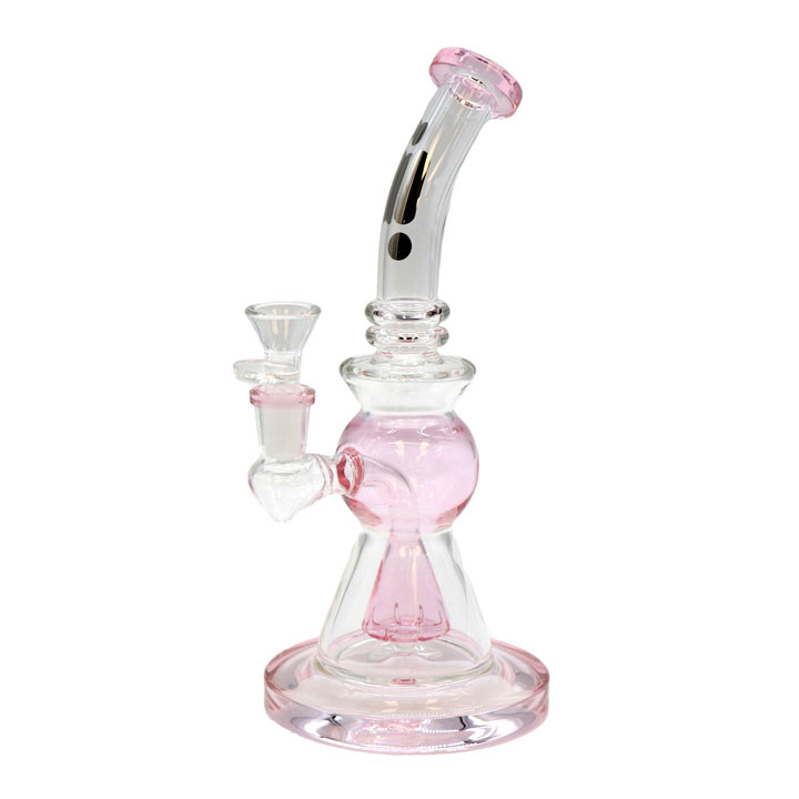 10 Inch Infyniti Oil Lamp Glass Bong with Cone Showerhead Percolator and Color Accents