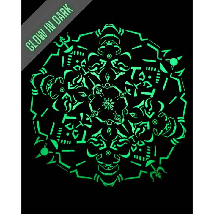 MUKUT MANDALA UV + Glow in Dark Psychedelic Men's T-Shirt