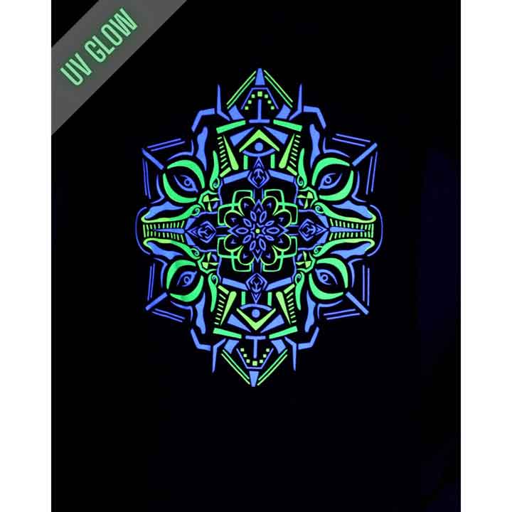 MUKUT MANDALA UV + Glow in Dark Psychedelic Men's T-Shirt