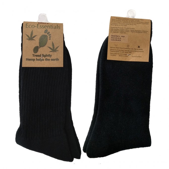 Men's Black Hemp Socks -- Eco-Essentials