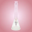 16 Inch 7mm Beaker Bong with Color Top and Thick Base from Castle Glass - Pink
