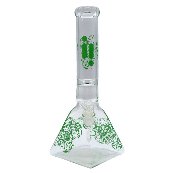 14 Inch Infyniti Ivy Glass Bong with Pyramid Base and Ice Pinch