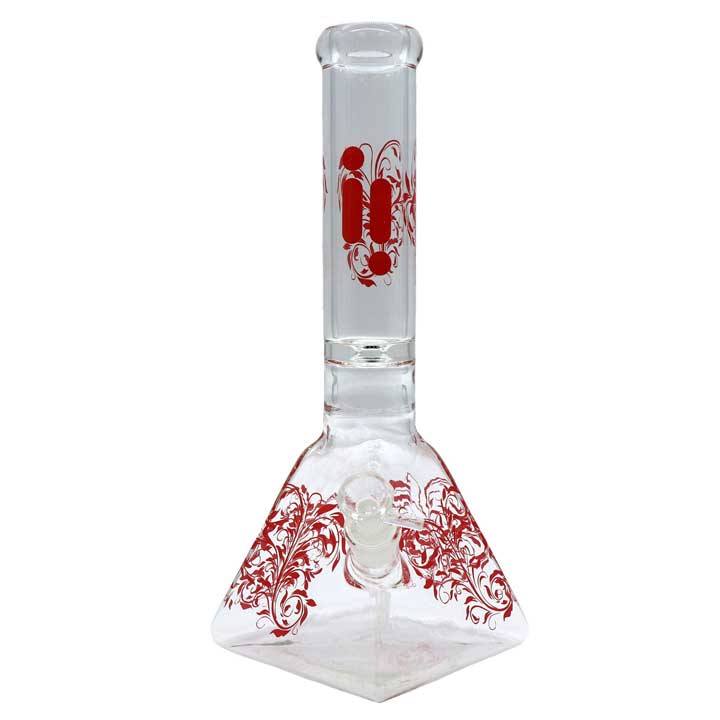 14 Inch Infyniti Ivy Glass Bong with Pyramid Base and Ice Pinch