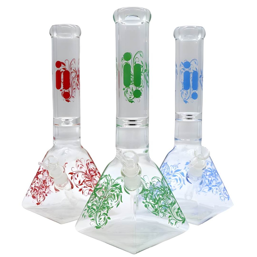 14 Inch Infyniti Ivy Glass Bong with Pyramid Base and Ice Pinch - all