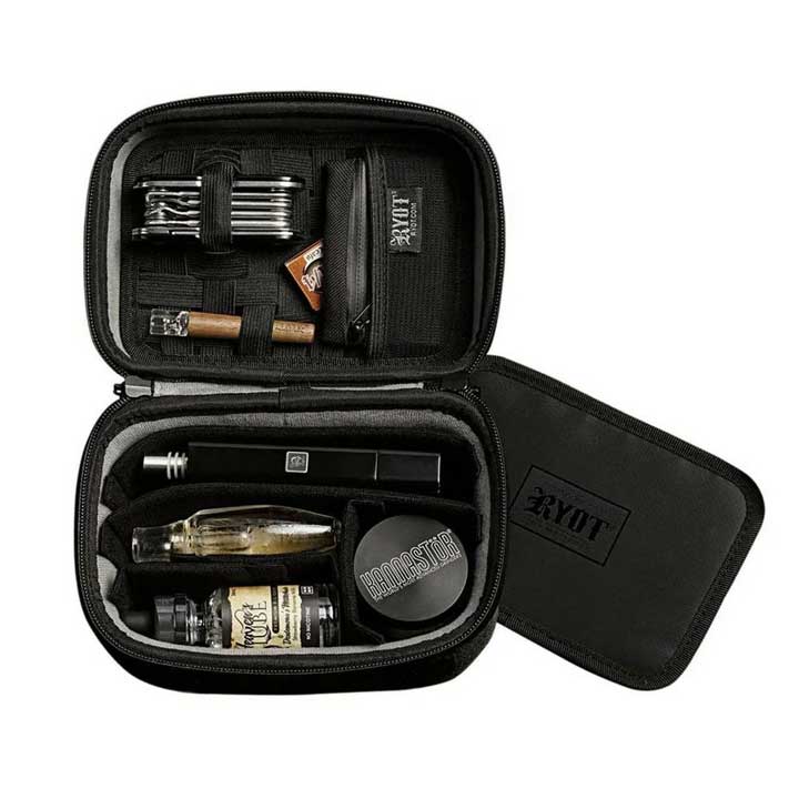 RYOT Safe Case Carbon Series with SmellSafe & Lockable Technology with Lock --  Small --  2.3L