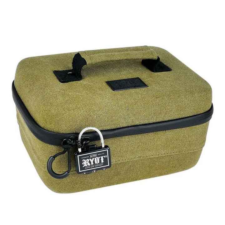 RYOT Safe Case Carbon Series with SmellSafe & Lockable Technology with Lock -- Large -- 4.0L