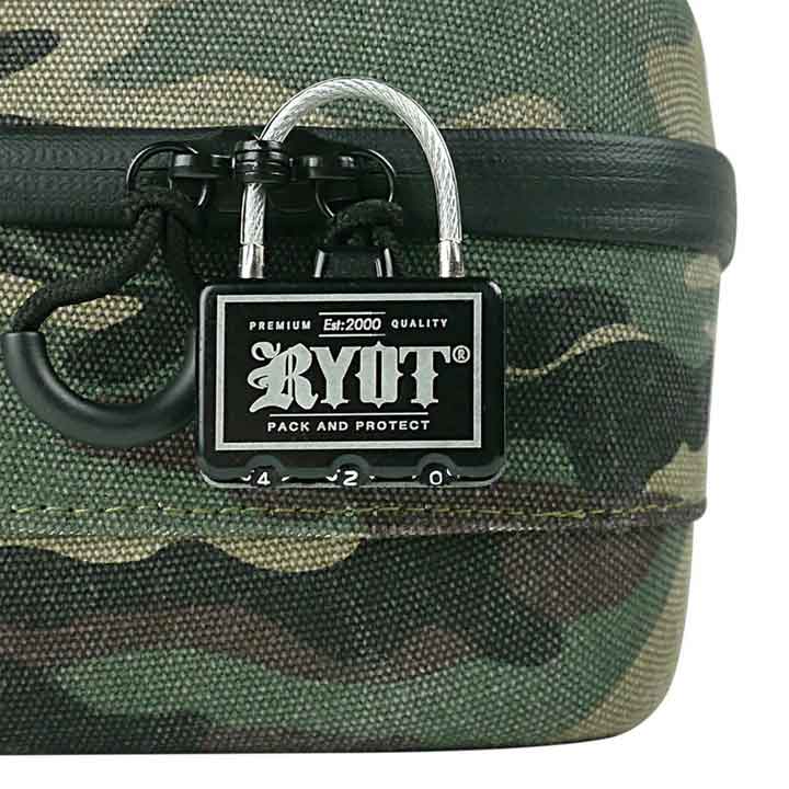 RYOT Safe Case Carbon Series with SmellSafe & Lockable Technology with Lock -- Large -- 4.0L