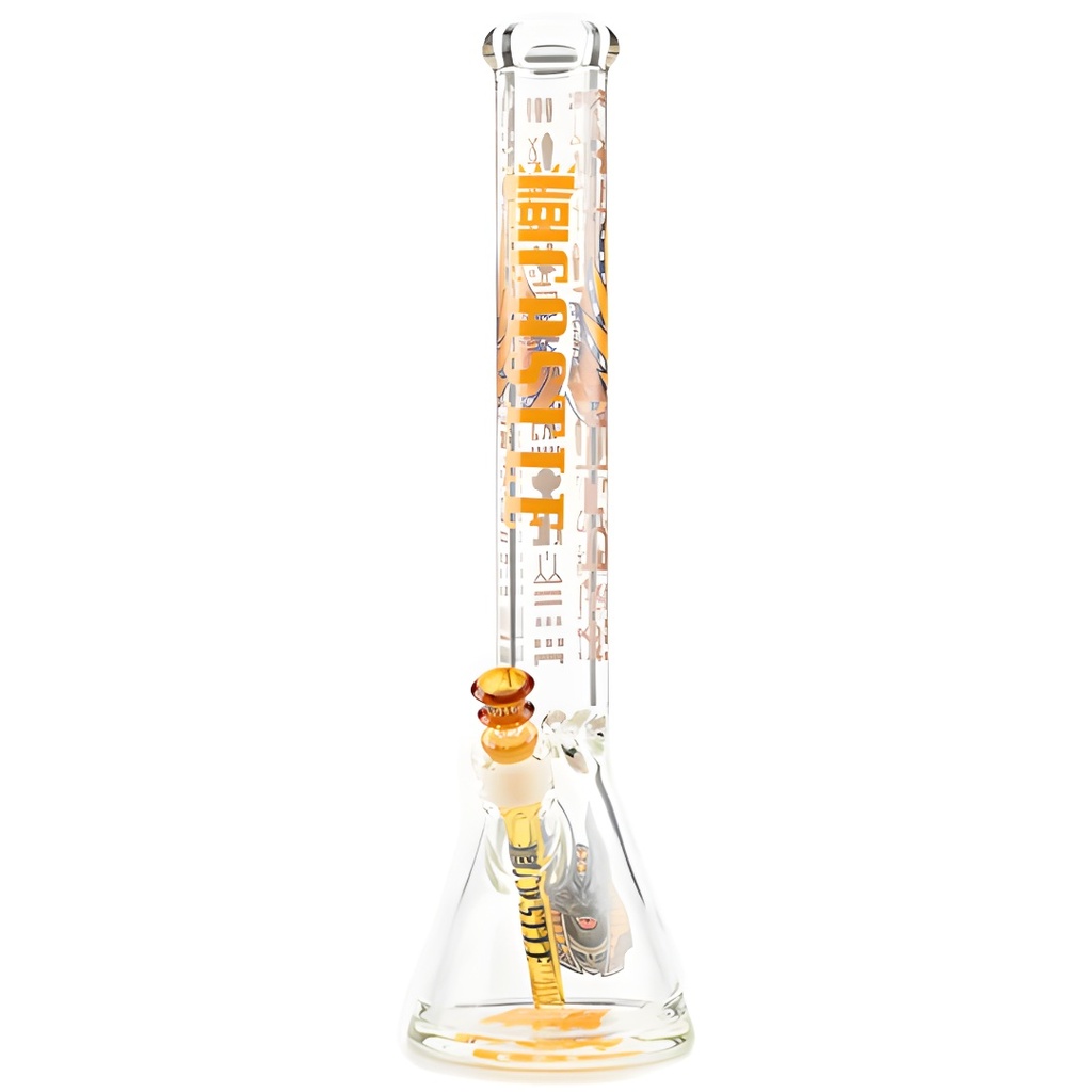 Castle Glassworks Anubis 18" Thick Glass Beaker Bong - 9mm Heavy-Duty - Front