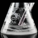 Castle Glassworks Koi Fish 16" Laser Etched Beaker Bong - 9mm Thick Borosilicate Glass - Base 3