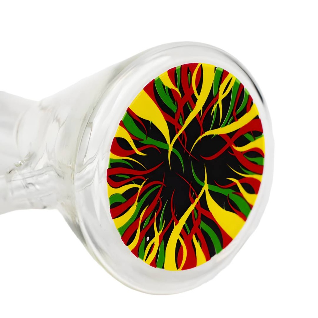 8 Inch DANK Mini Beaker Bong with Angle and Rasta Color