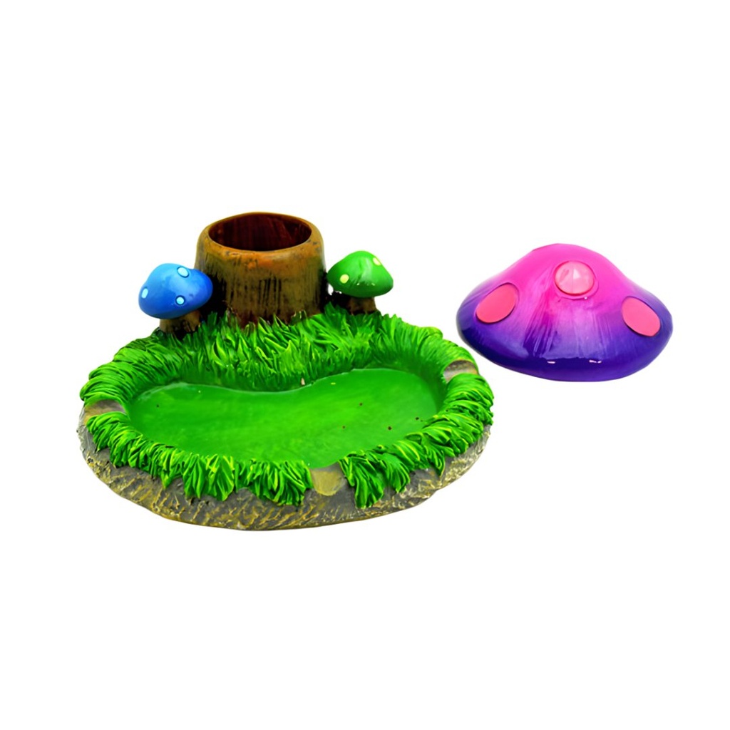 Enchanted Grove Mushroom Stashtray - Ashtray with Secret Storage - Open