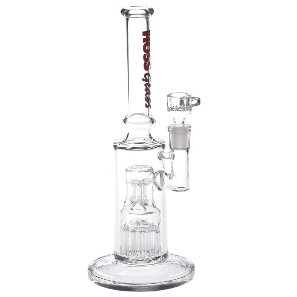 Hoss Glass 12 pouces 4 bras à 12 bras Bubbler sans tige avec tube mince H115