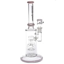 Hoss Glass 12 pouces 4 bras à 12 bras Bubbler sans tige avec tube mince et accents de couleur H115-C