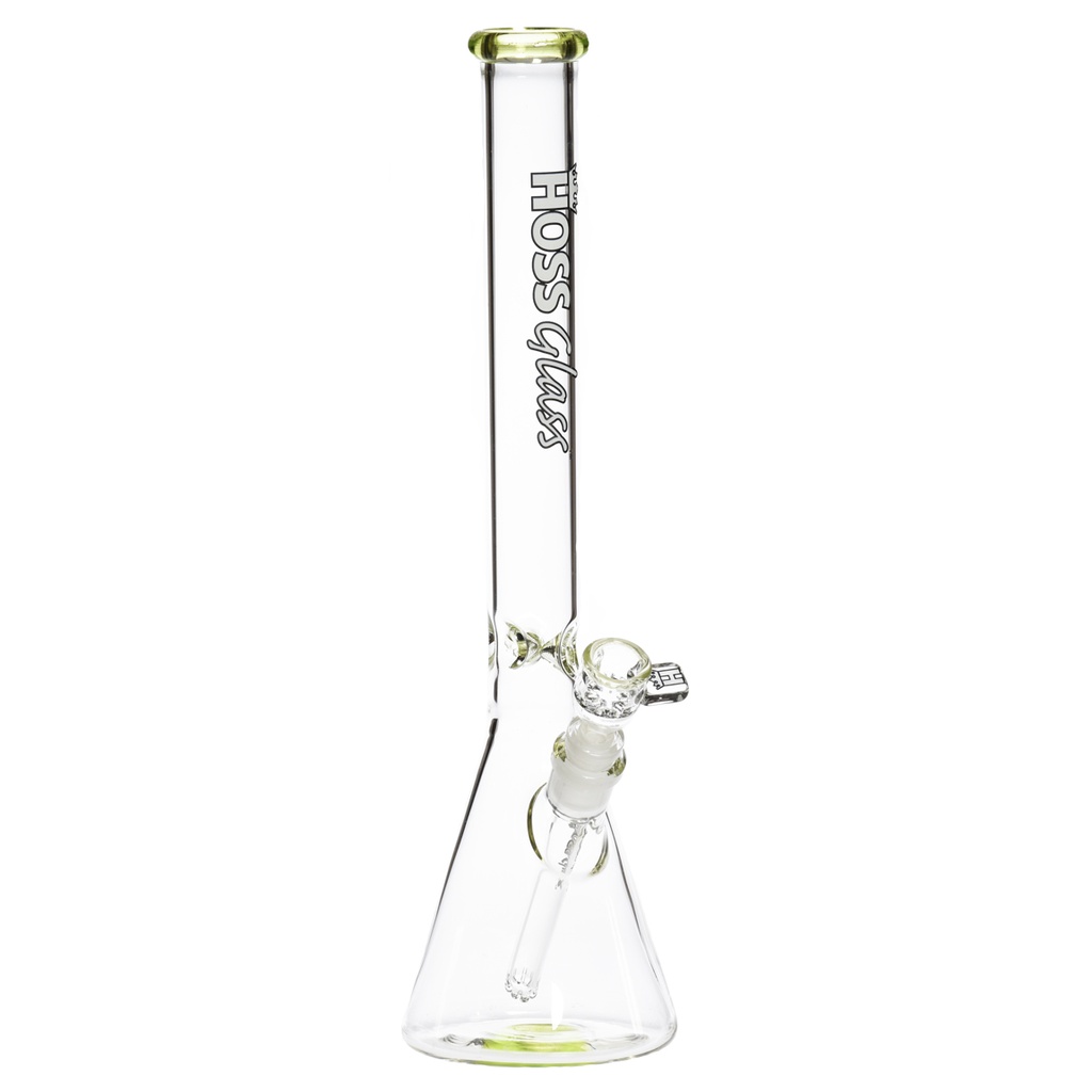 Hoss Glass 16 pouces 5mm Beaker Bong Tube mince et accents de couleur H127