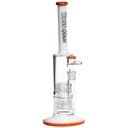 Hoss Glass 14 pouces Double Grille Percolateur Stemless Bubbler avec Micro Tube H129