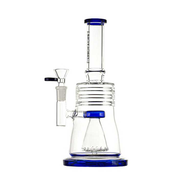 10 Inch Stemless Glass Bong with Inverted Pyramid Dome Perc from Notions