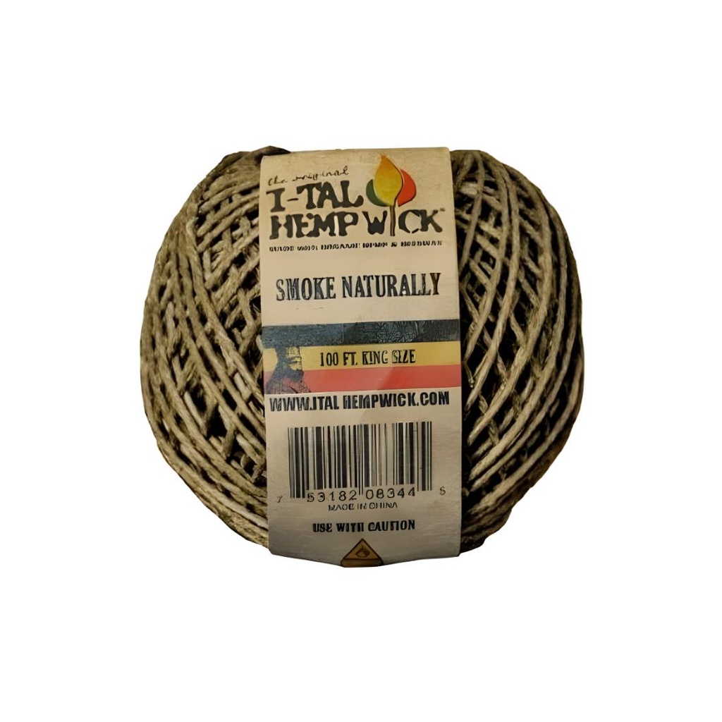 I-Tal Hemp King Size Wick Ball - 100ft of Organic Hemp and Beeswax Wick