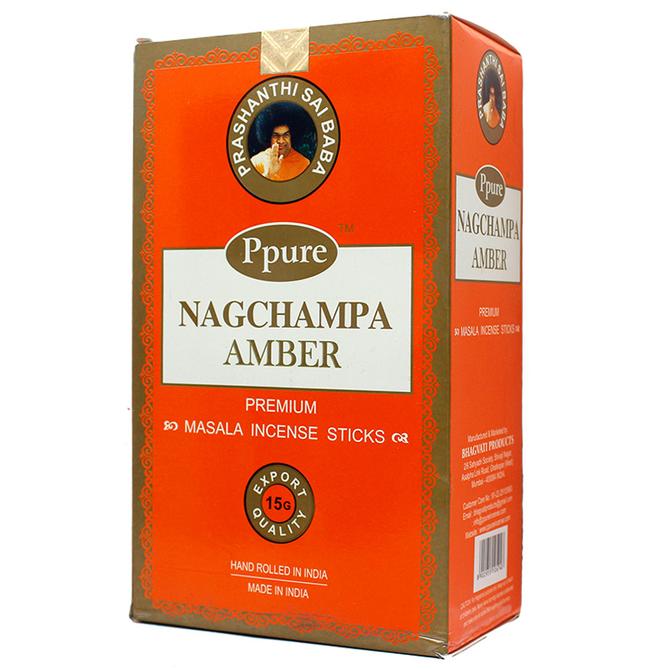 B tonnets d'encens Nag Champa Ambre 15g - Boîte de 12 paquets