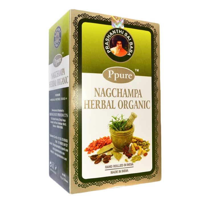 Nag Champa Herbal Organic Incense Sticks 15g - Box of 12 Packs