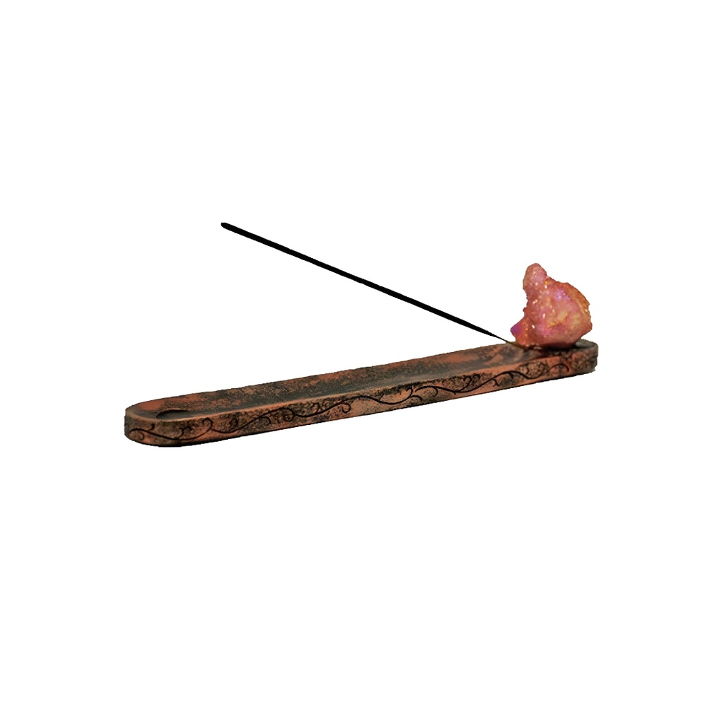 Rose Quartz Crystal Incense Holder