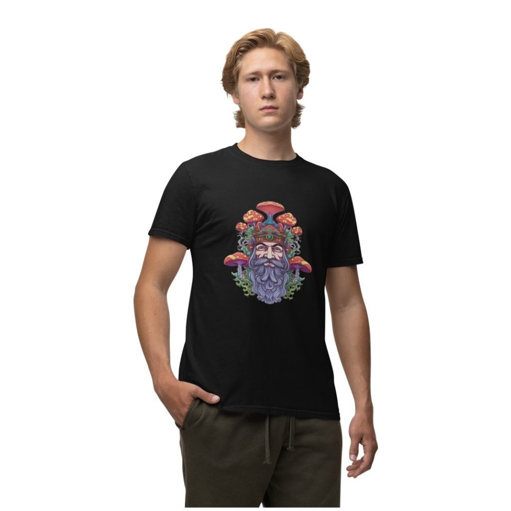 Mushroom Forest Elder Organic Cotton T-Shirt by Sanctum Fashion