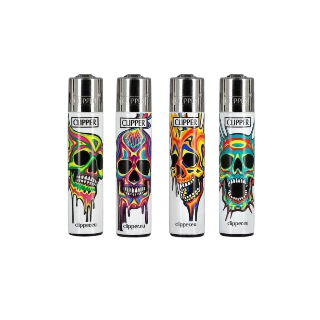 Clipper Refillable Lighter - Melting Skull Series