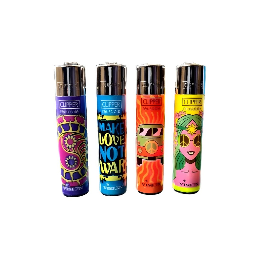 Briquet Rechargeable Clipper - Série Visions Hippie