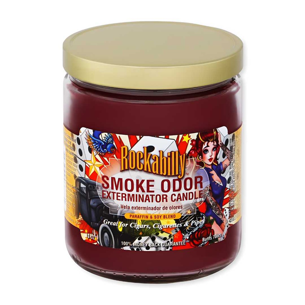 Vela Eliminadora de Olor a Humo Rockabilly - Mezcla de Edición Limitada de 13 oz