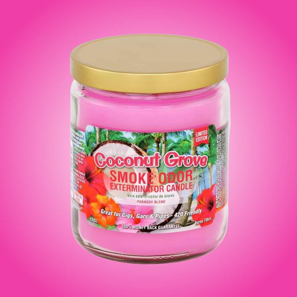 Bougie Exterminatrice d'Odeur de Fumée Coconut Grove - Édition Tropicale Limitée de 13 oz