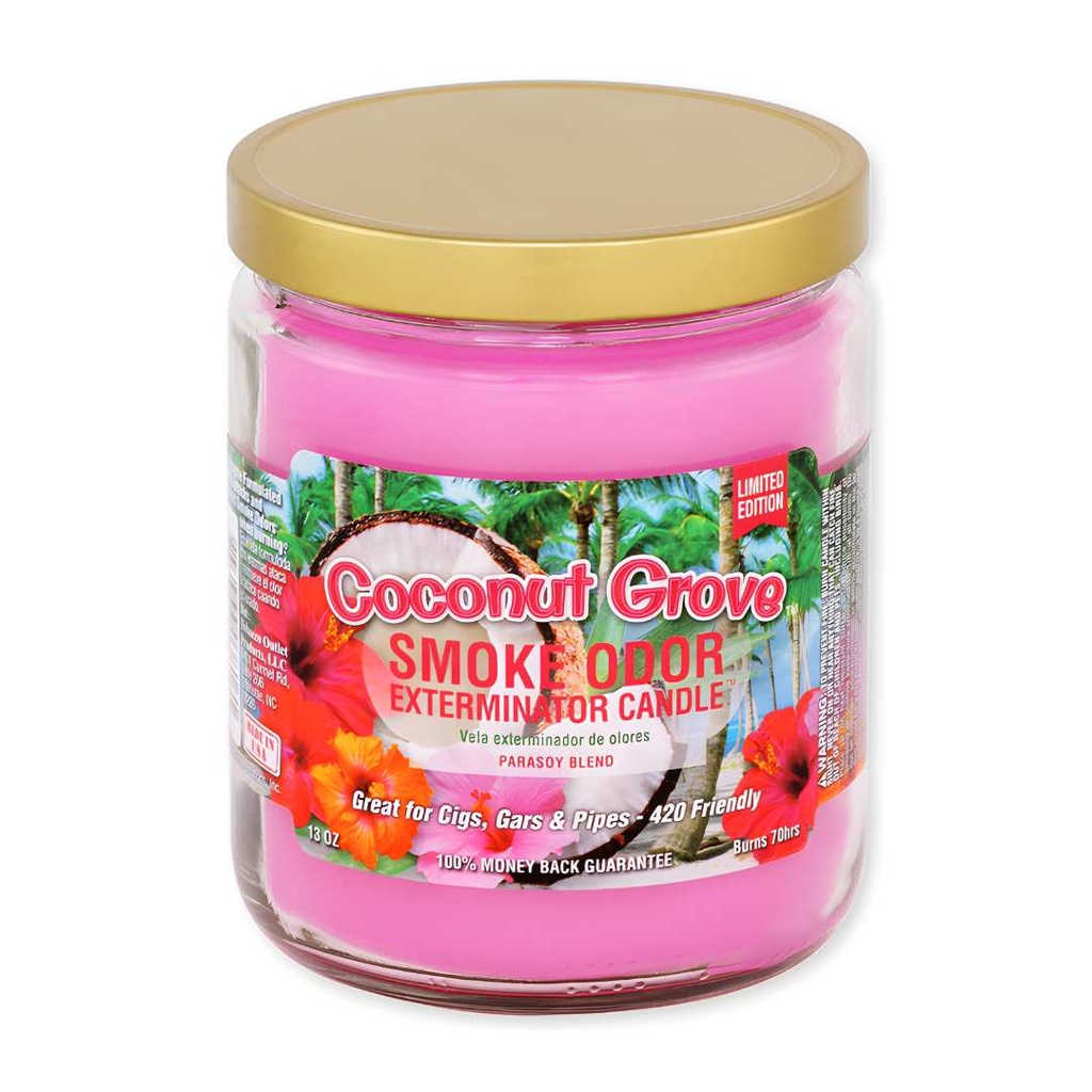 Bougie Exterminatrice d'Odeur de Fumée Coconut Grove - Édition Tropicale Limitée de 13 oz