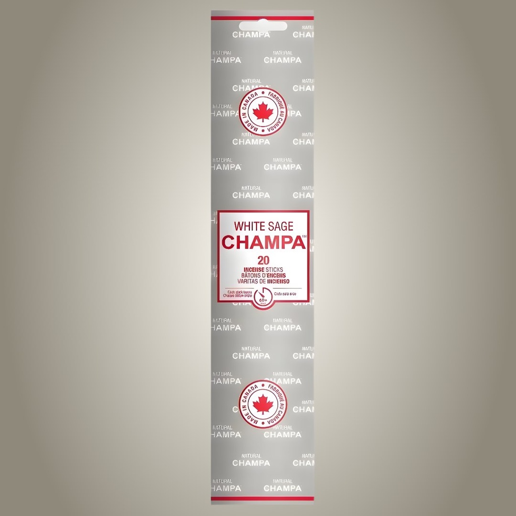 White Sage Champa 11-Inch Natural Incense Sticks – Pack of 20 for Aromatic Bliss