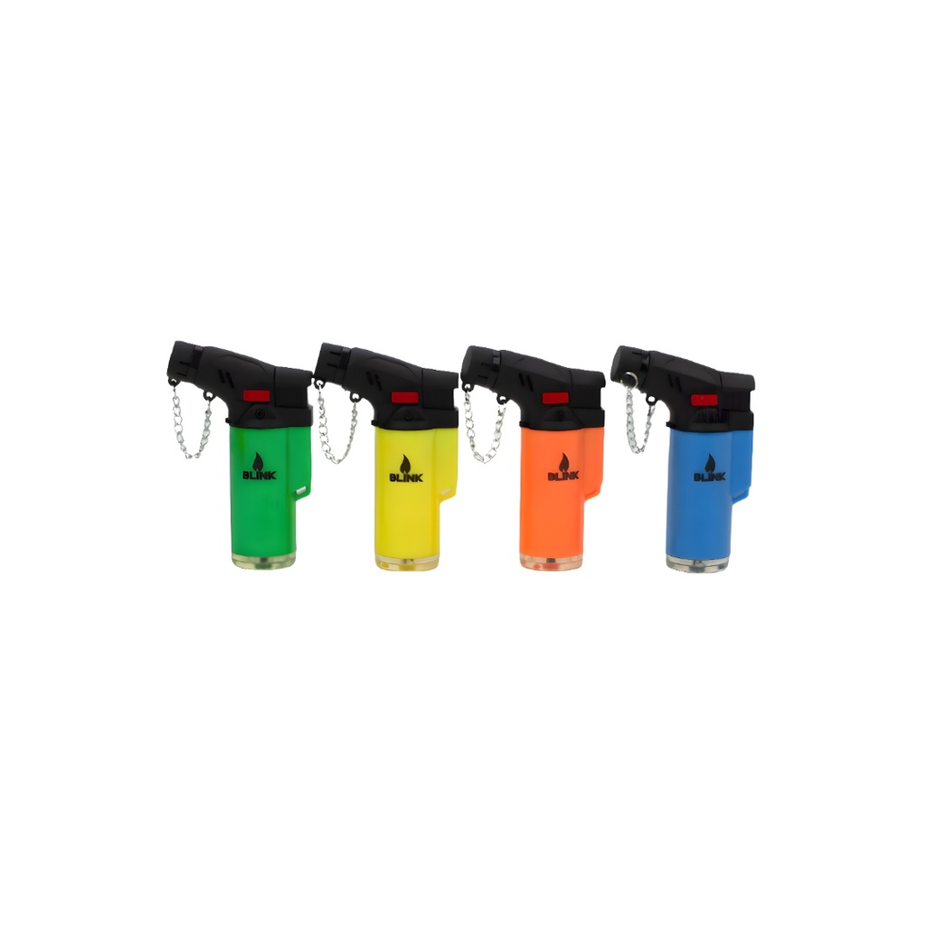 Blink Neon Torch Lighter - Mini Refillable Butane Angled Flame