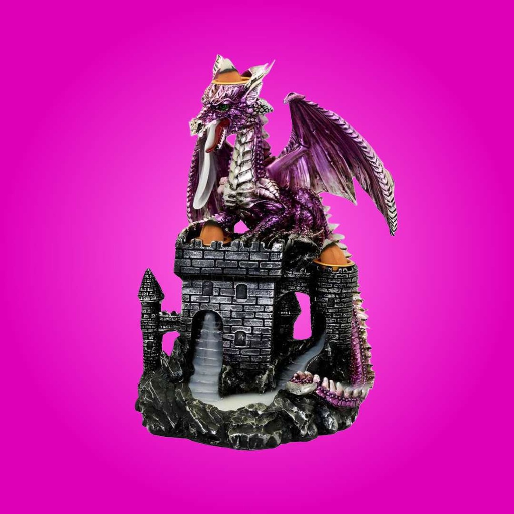 Majestic Dragon Castle Backflow Incense Burner - Triple Cone Waterfall Effect for Fantasy Enthusiasts