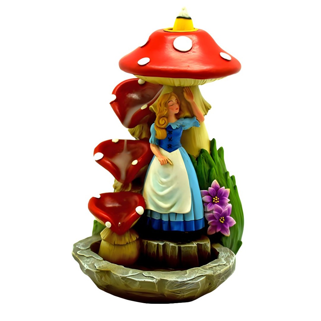 Enchanted Alice in Wonderland 7 Inch Back Flow Incense Burner