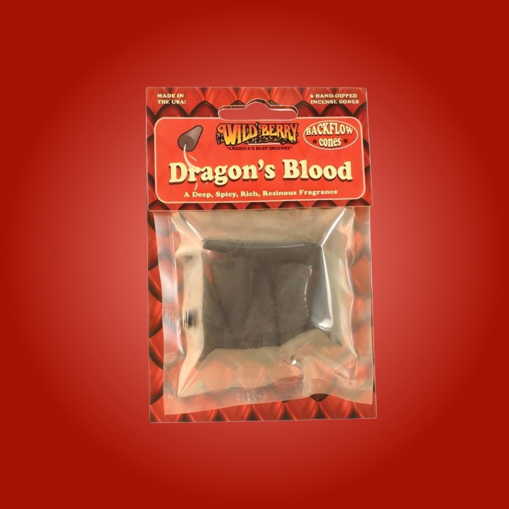 Wildberry Backflow Incense Cones - Dragon's Blood Scent - Pack of Six for Aromatic Majesty