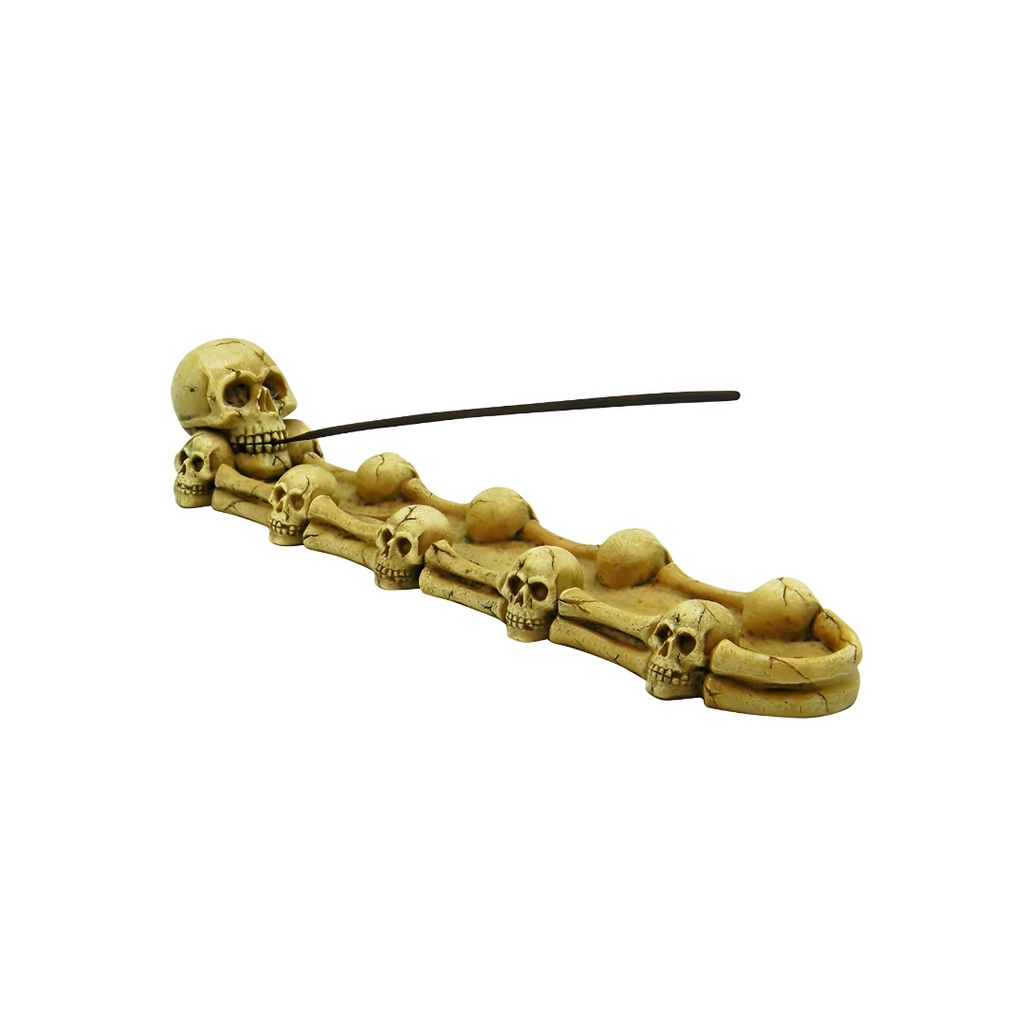 Chilling Trail of Skulls and Bones Incense Burner - Eerie 11-Inch Decor