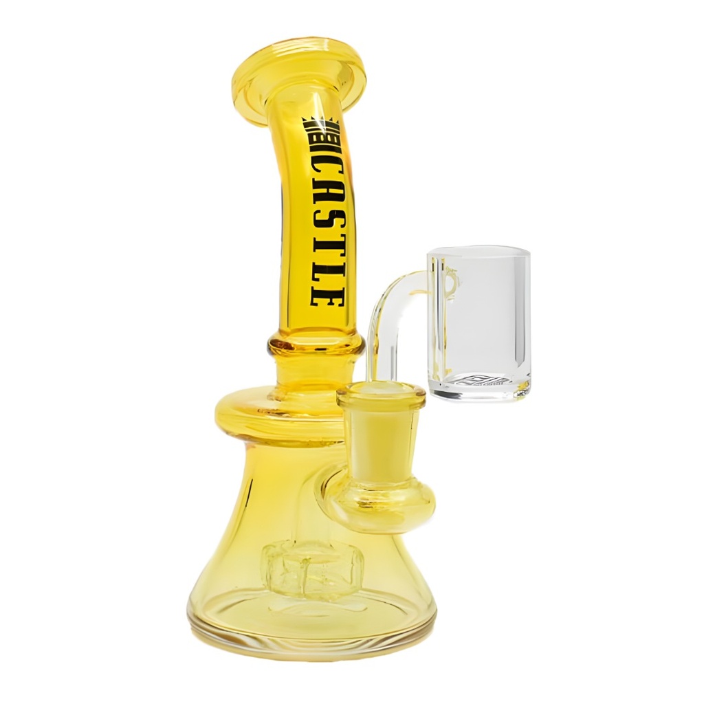 Rig de Dab Mini de 7 pouces en couleur complète avec percuteur à pomme de douche de Castle Glass