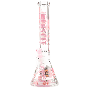 Bong Beaker en Verre Fleurs de Cerisier par Castle Glassworks – 16 Pouces en Borosilicate Premium