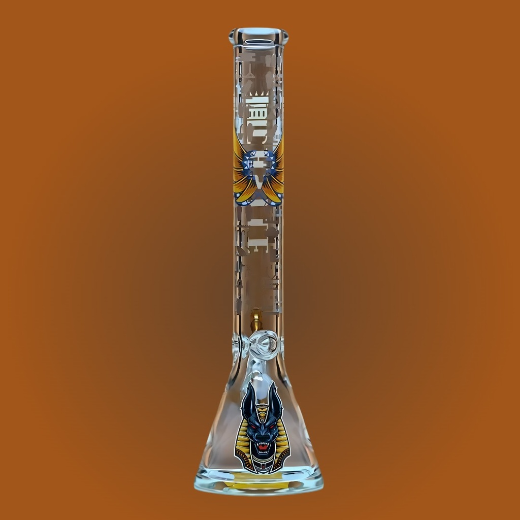 Castle Glassworks Anubis 18" Thick Glass Beaker Bong - 9mm Heavy-Duty