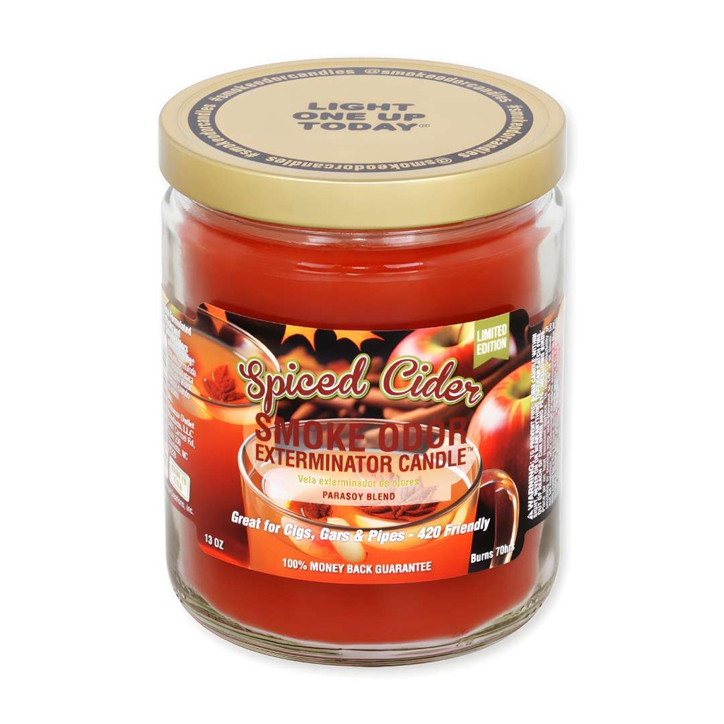 Bougie Exterminatrice d'Odeur de Fumée Spiced Cider - Édition Cosy d'Automne de 13 oz