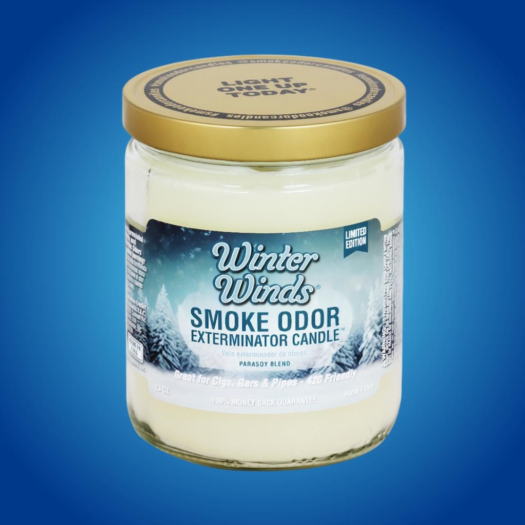 Smoke Odor Exterminator Candle - Winter Winds -Crisp Lemon & Eucalyptus Scent - 13oz