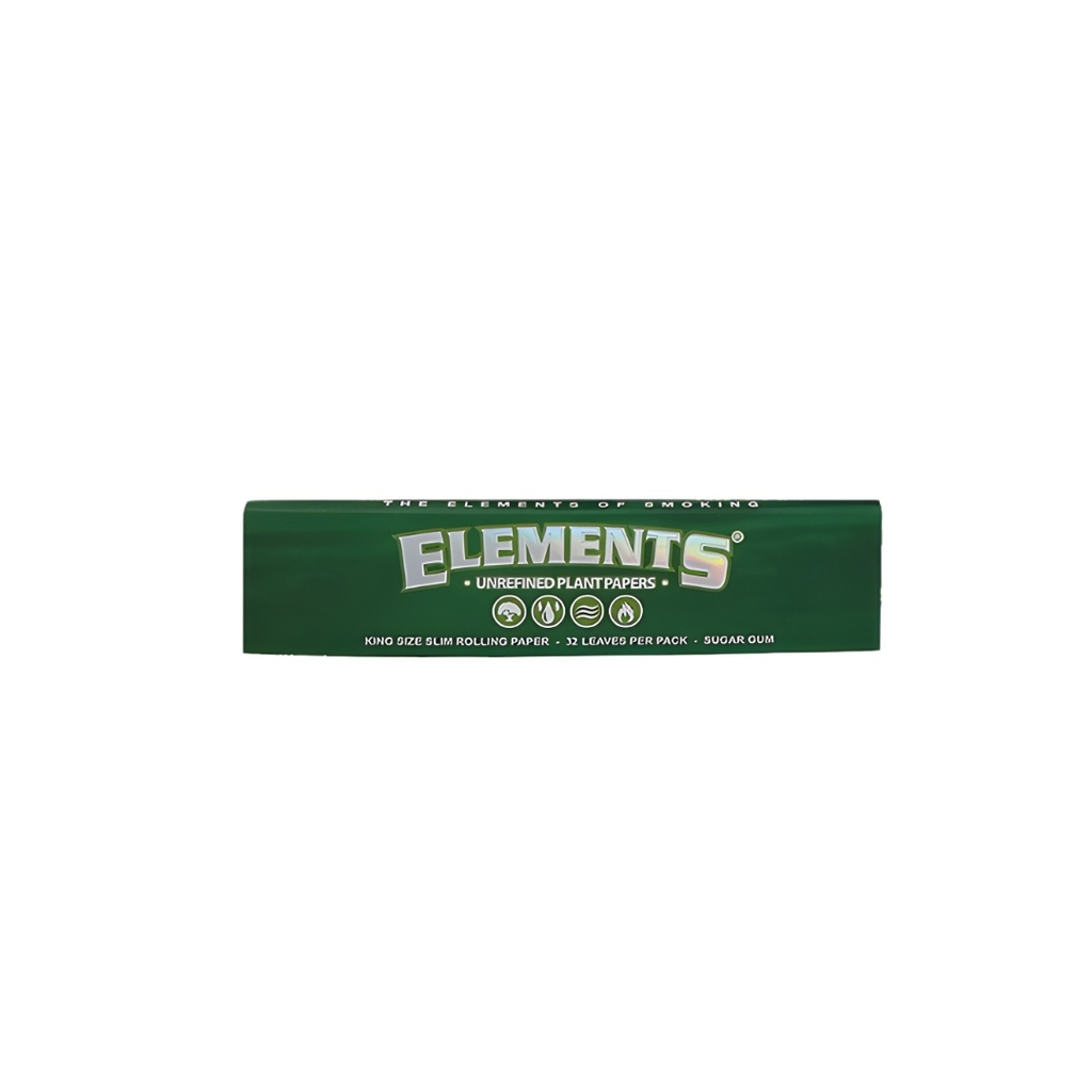 Papeles de Fumar de Planta Sin Refinar Element Green King Size Slim | 32 Hojas por Paquete