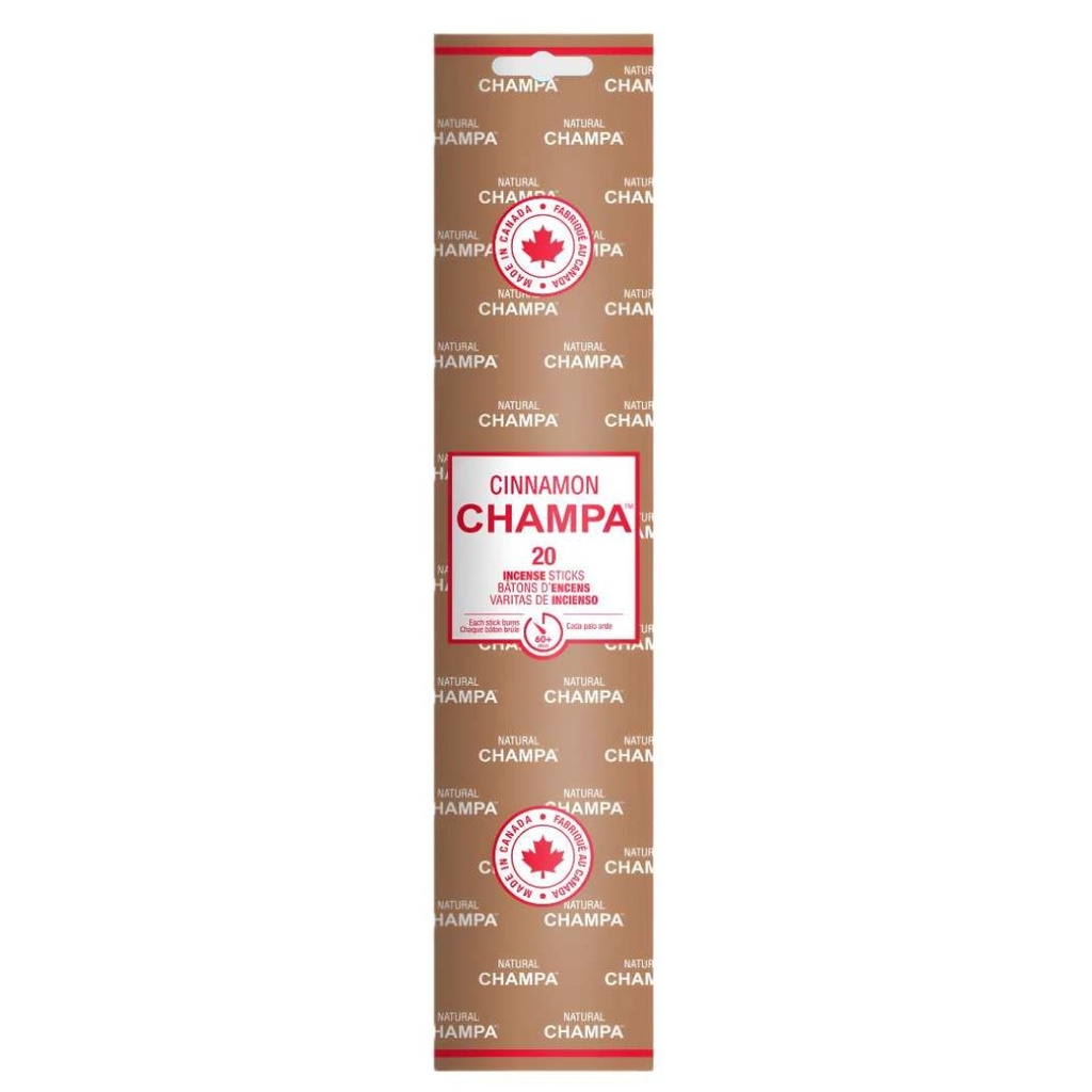 Varillas de Incienso Cinnamon Champa de 11 Pulgadas | Paquete de 20 | Aroma Cálido y Acogedor