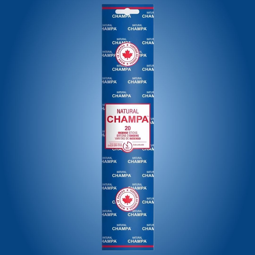 Natural Champa 11 Inch Incense Sticks | Pack of 20 | Classic Floral Aroma